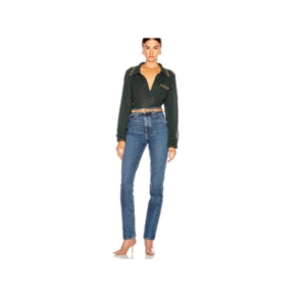 Khaite Daria High Rise Slim Straight Cotton Jeans 31 - Picture 3 of 15